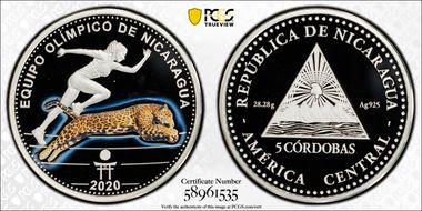 2020 5 Cor Olympic Team Colorized Ag PR69DCAM