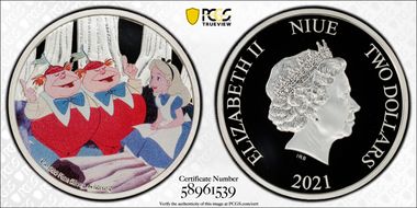 2021 $2 Alice in Wonderland The Tweedles PR70DCAM