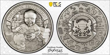2022 10K Fr Inflation Protection 2oz Ag, Antiqued SP70