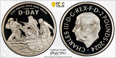 2024 £2 D-Day 80th Anniversary Ag PR69DCAM