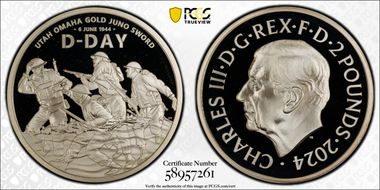 2024 £2 D-Day 80th Anniversary Ag PR68DCAM