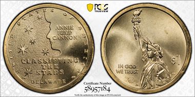 2019-P $1 American Innovation DE Cannon-Classifying the Stars. Pos. B MS66