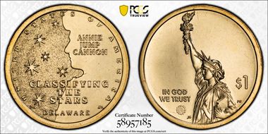 2019-D $1 American Innovation DE Cannon-Classifying the Stars. Pos. A MS66