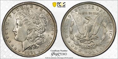 1891 $1 AU58