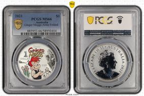 2021 $1 Ginger Meggs Arms Folded MS66