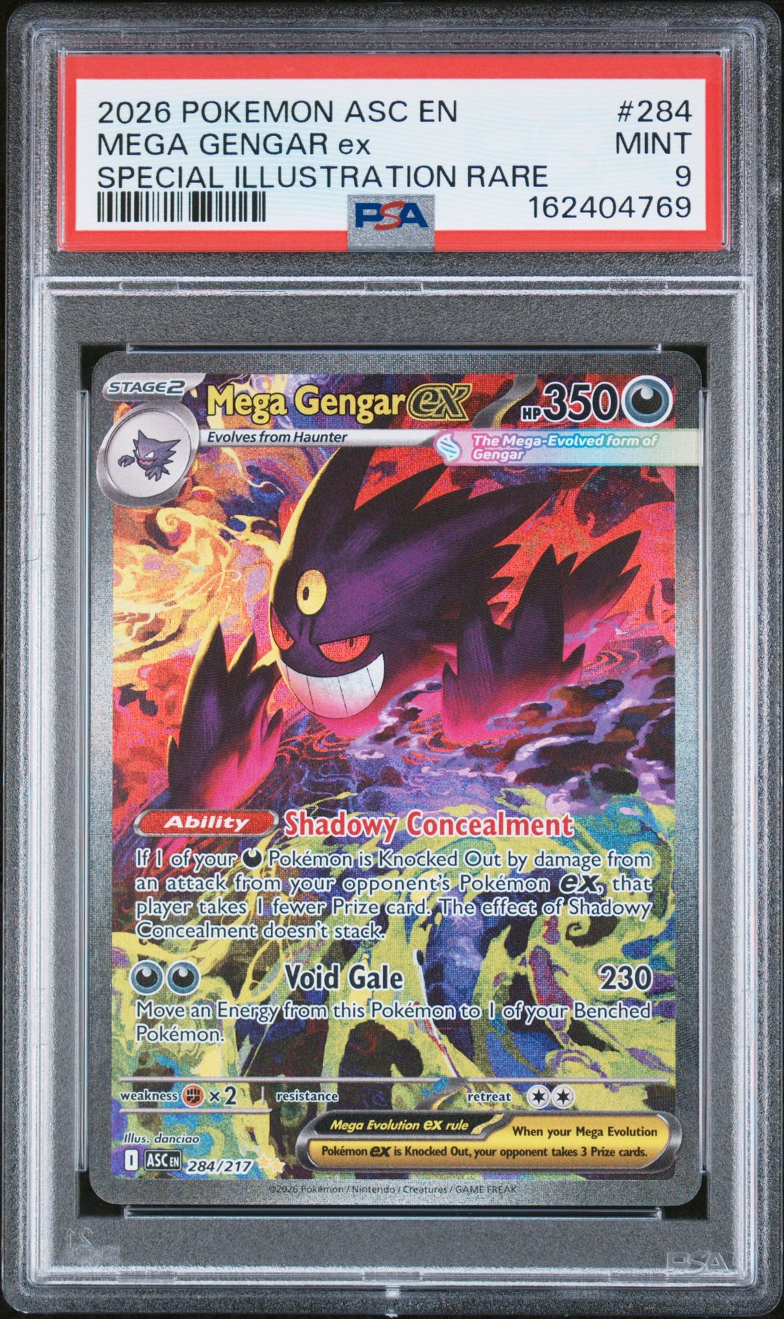 2026 Pokemon Asc En-Ascended Heroes Mega Gengar Ex #284 (Special Illustration Rare) Mint 9 front