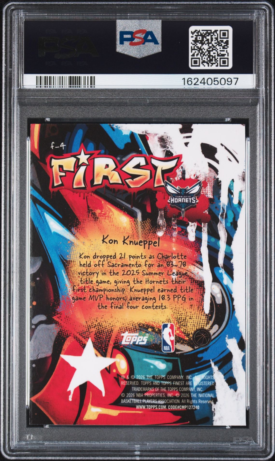 2025 Topps Finest First Kon Knueppel #F-4 (First-X-Fractor) Nm-Mt 8 back