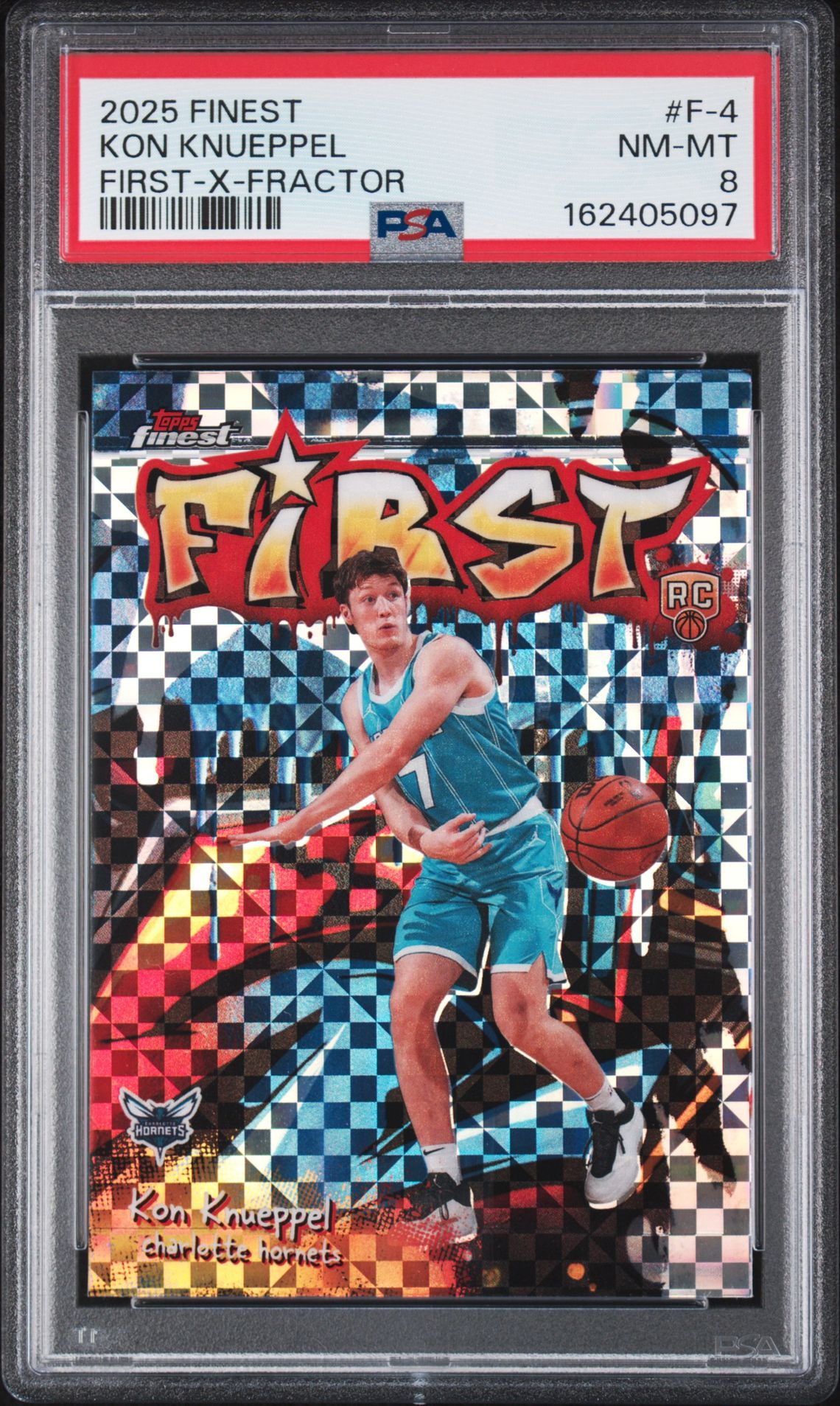 2025 Topps Finest First Kon Knueppel #F-4 (First-X-Fractor) Nm-Mt 8 front
