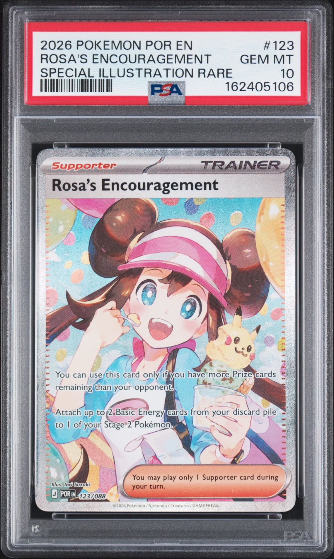 2026 Pokemon Por En-Perfect Order Rosa's Encouragement #123 (Special Illustration Rare) Gem Mt 10 front