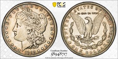 1893 $1 VAM 4, Doubled Stars XF40