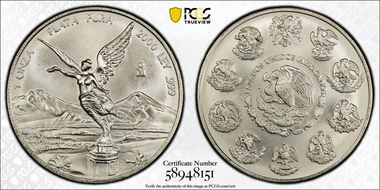 2000-Mo Onza Libertad Ag MS69