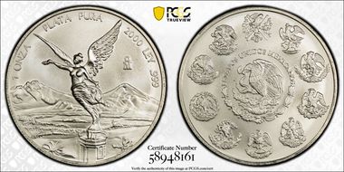 2000-Mo Onza Libertad Ag MS69