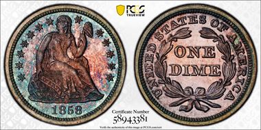 1858 10C PR65