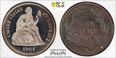 1861 10C PR67