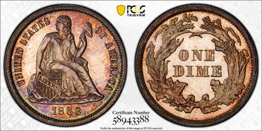 1863 10C PR63