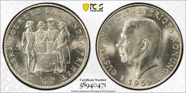 1959-TS 5 Kr Constitution MS65