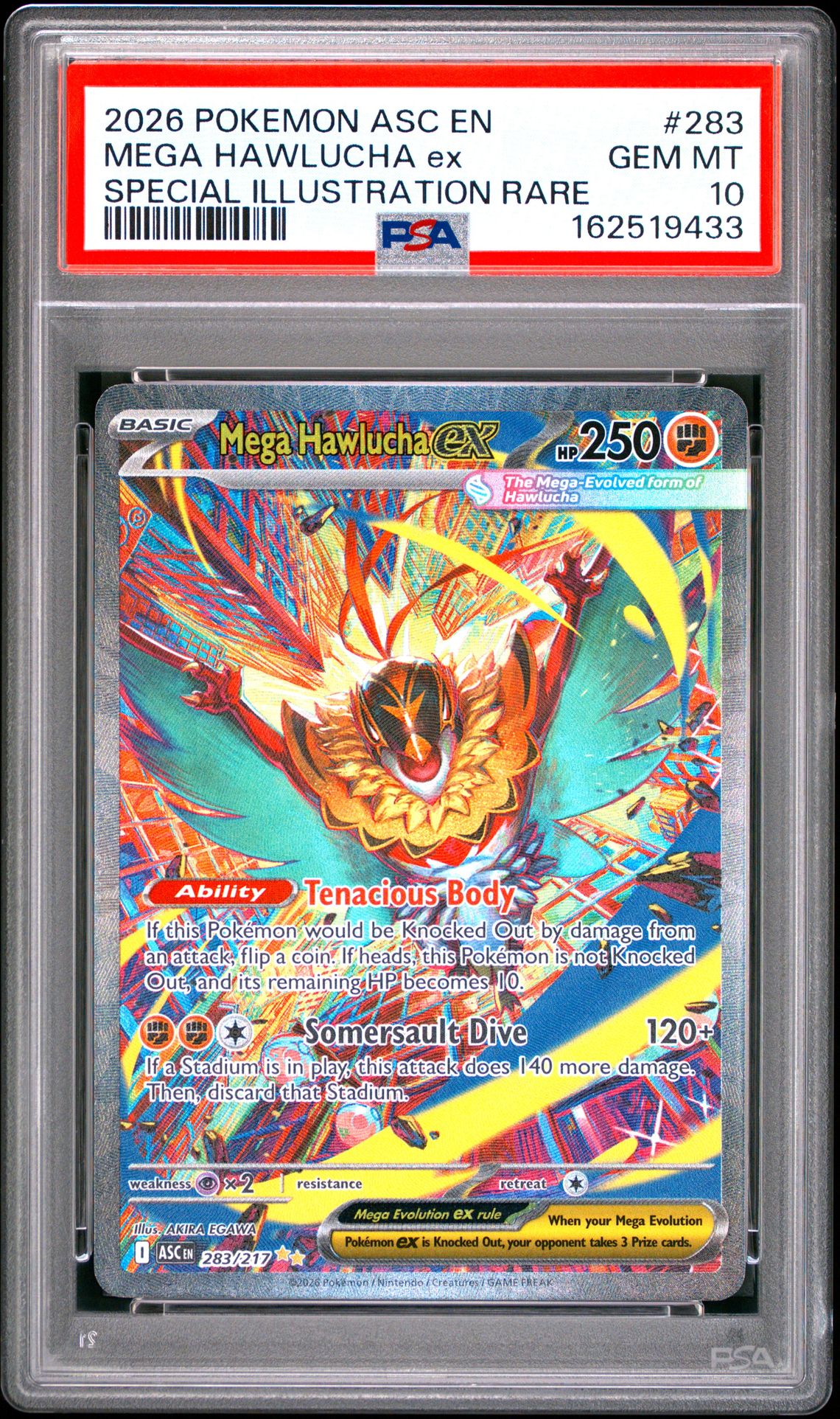 2026 Pokemon Asc En-Ascended Heroes Mega Hawlucha Ex #283 (Special Illustration Rare) Gem Mt 10 front