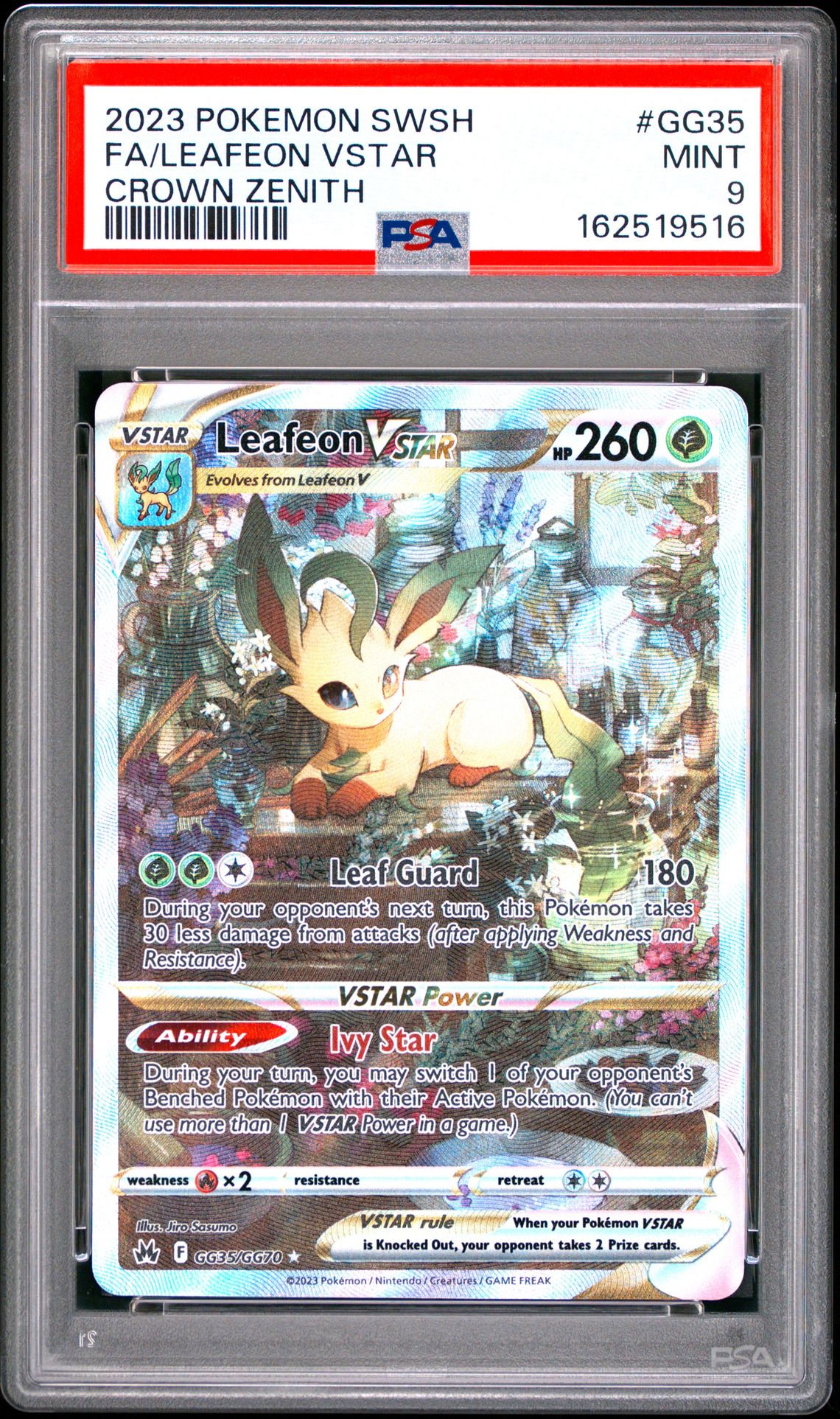 2023 Pokemon Sword And Shield Crown Zenith Fa/Leafeon Vstar #Gg35 (Crown Zenith) Mint 9 front