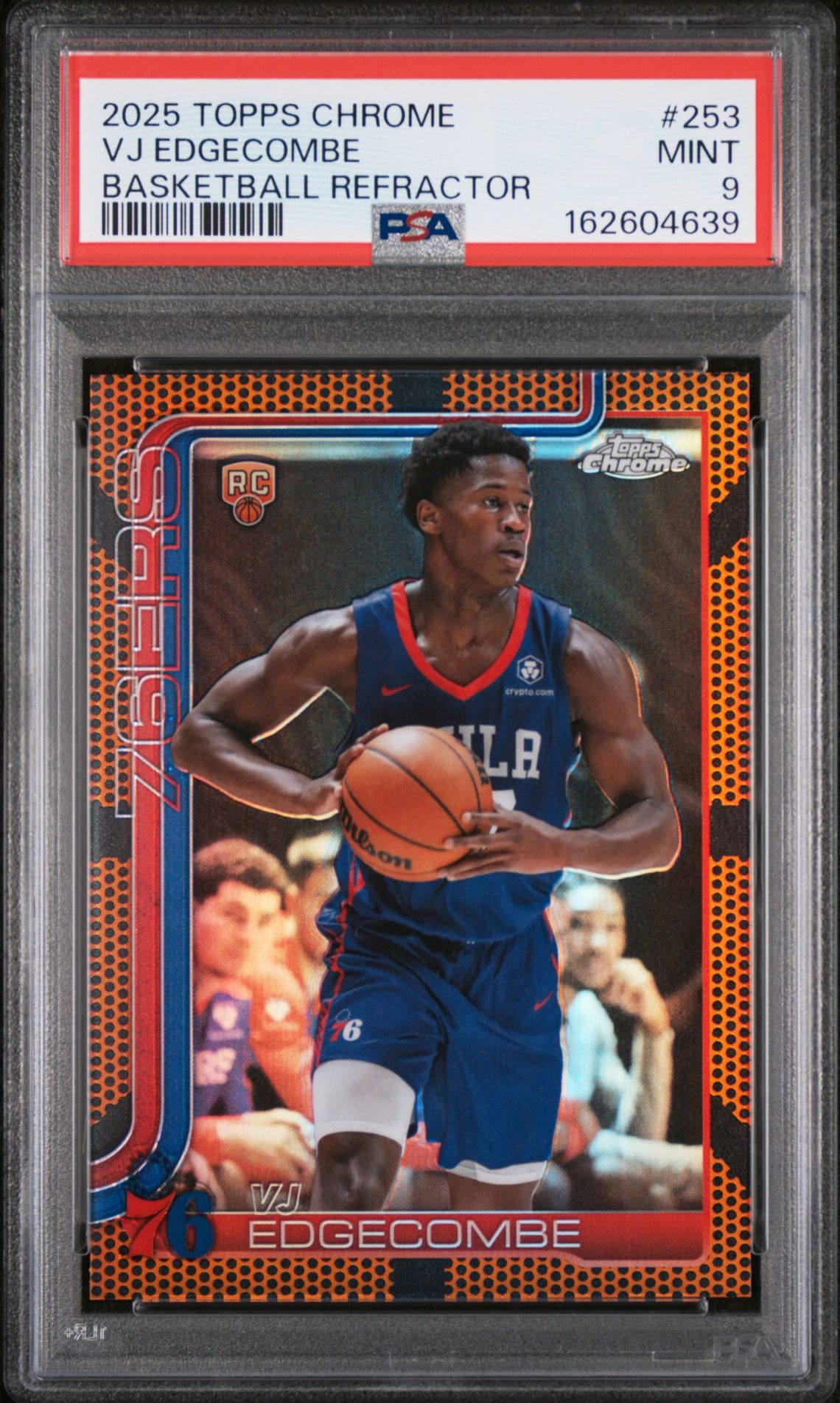 2025 Topps Chrome Vj Edgecombe #253 (Basketball Refractor) Mint 9 front