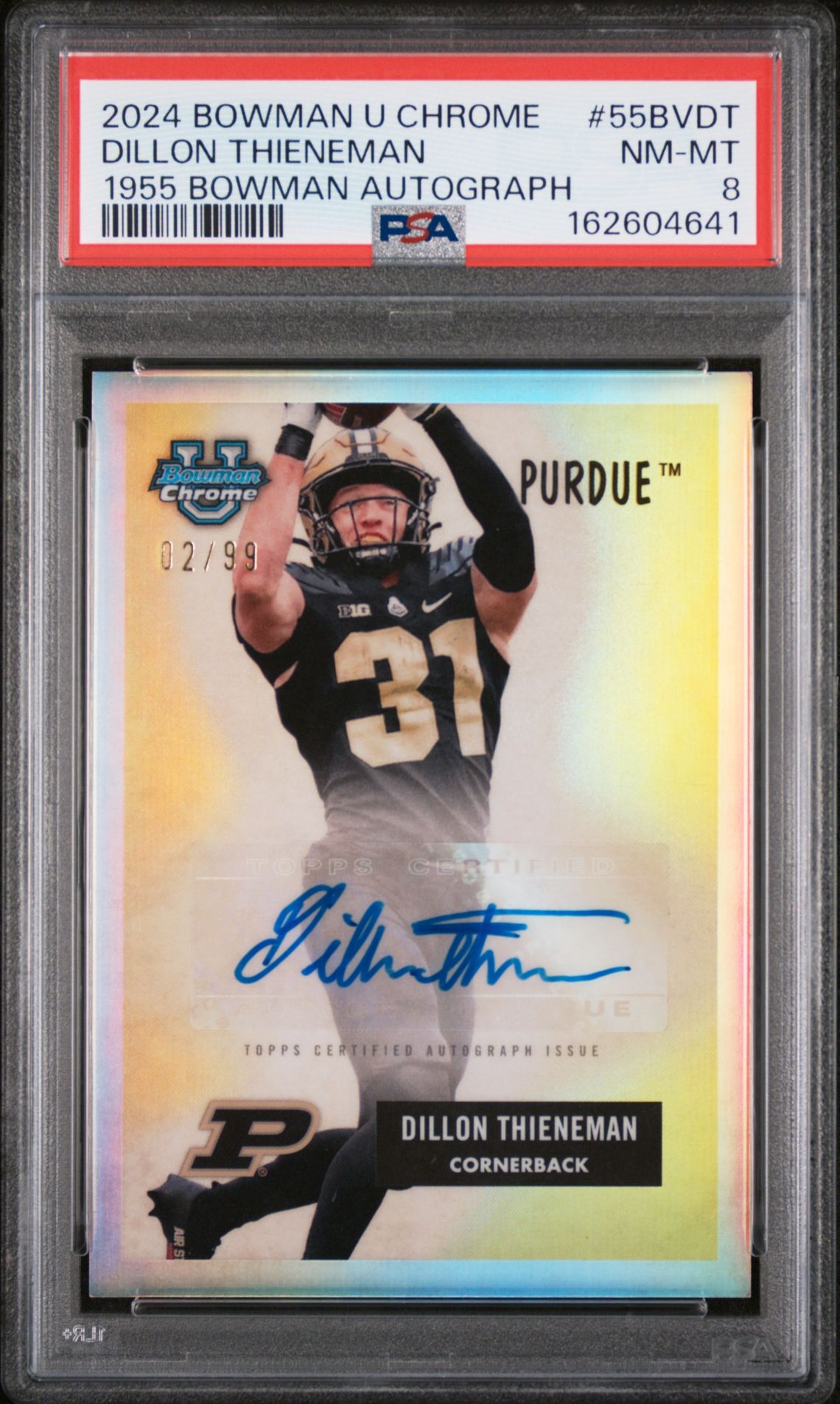 2024 Bowman University Chrome 1955 Bowman Autographs Dillon Thieneman #55Bvdt Nm-Mt 8 front