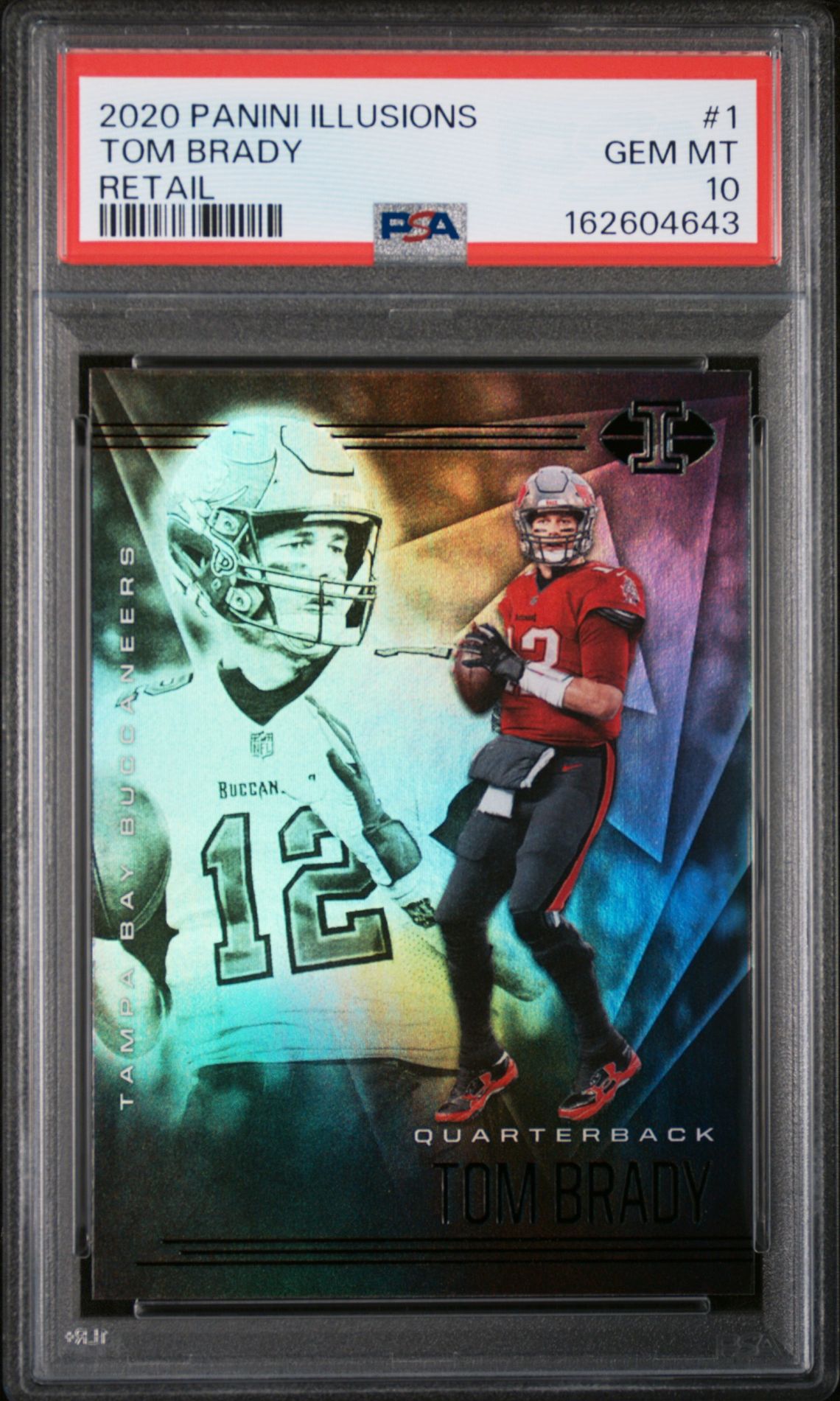 2020 Panini Illusions Tom Brady #1 (Retail) Gem Mt 10 front view - PSA graded GEM MT 10