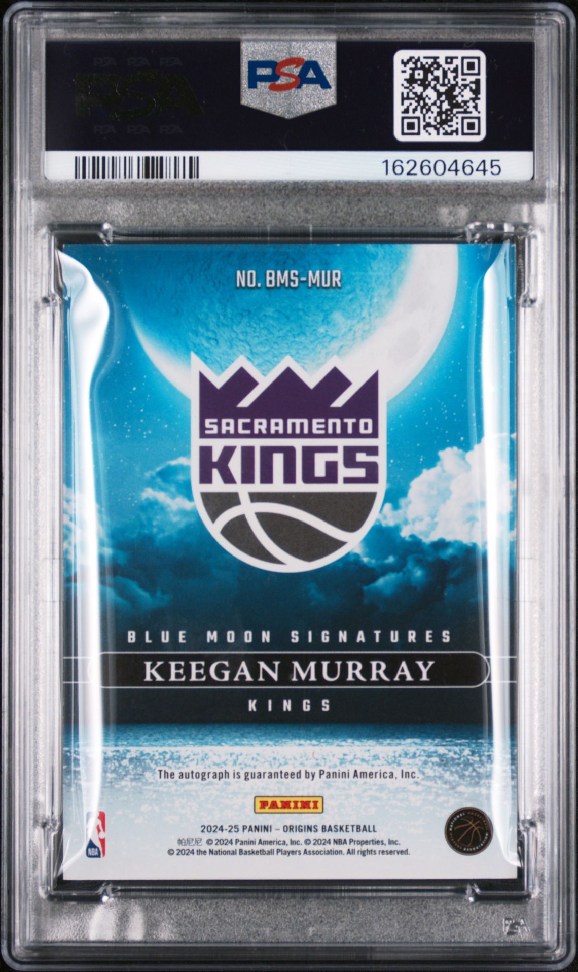 2024 Panini Origins Blue Moon Signatures Keegan Murray #Bmsmur (Blue Moon Signature-Opal) Nm-Mt 8 back