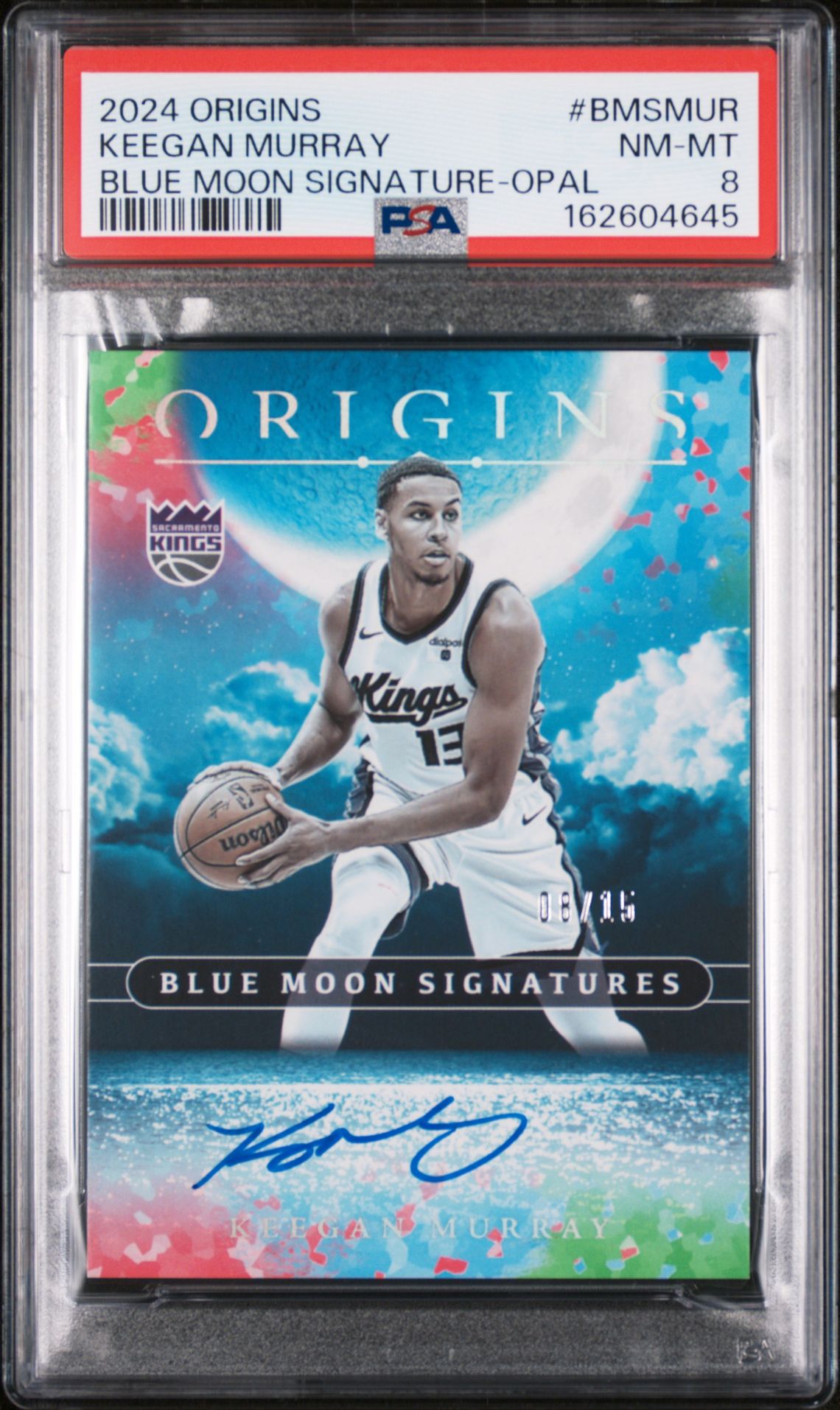 2024 Panini Origins Blue Moon Signatures Keegan Murray #Bmsmur (Blue Moon Signature-Opal) Nm-Mt 8 front