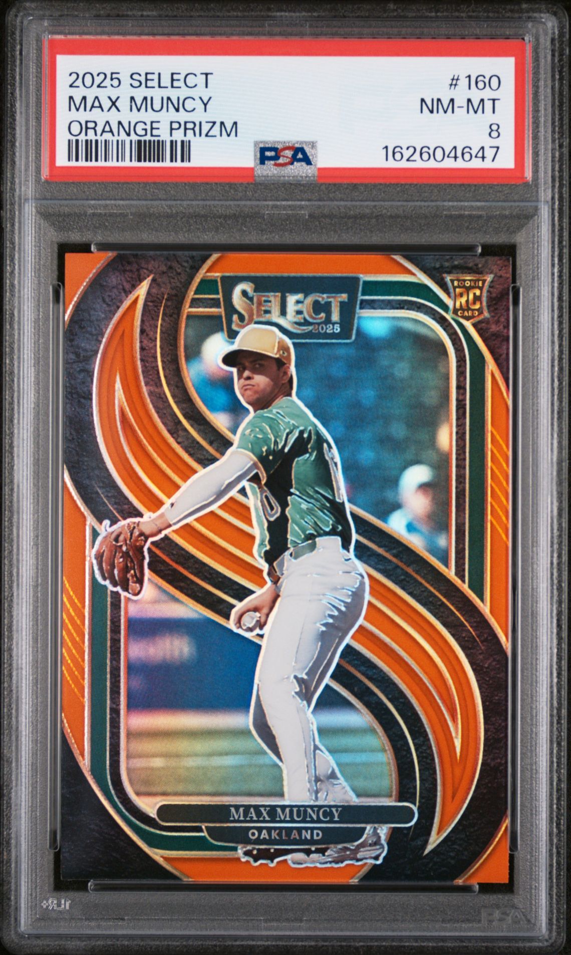 2025 Panini Select Max Muncy #160 (Orange Prizm) Nm-Mt 8 front