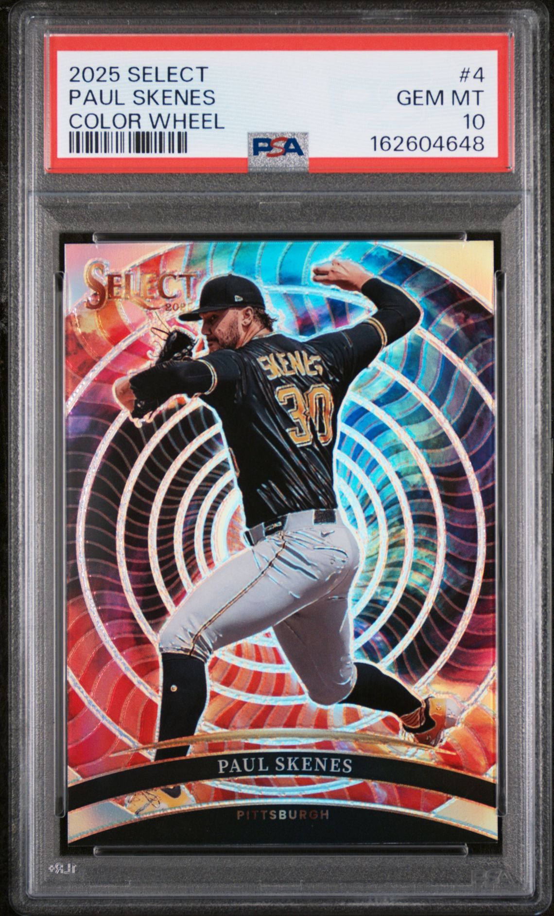 2025 Panini Select Color Wheel Paul Skenes #4 Gem Mt 10 front view - PSA graded GEM MT 10