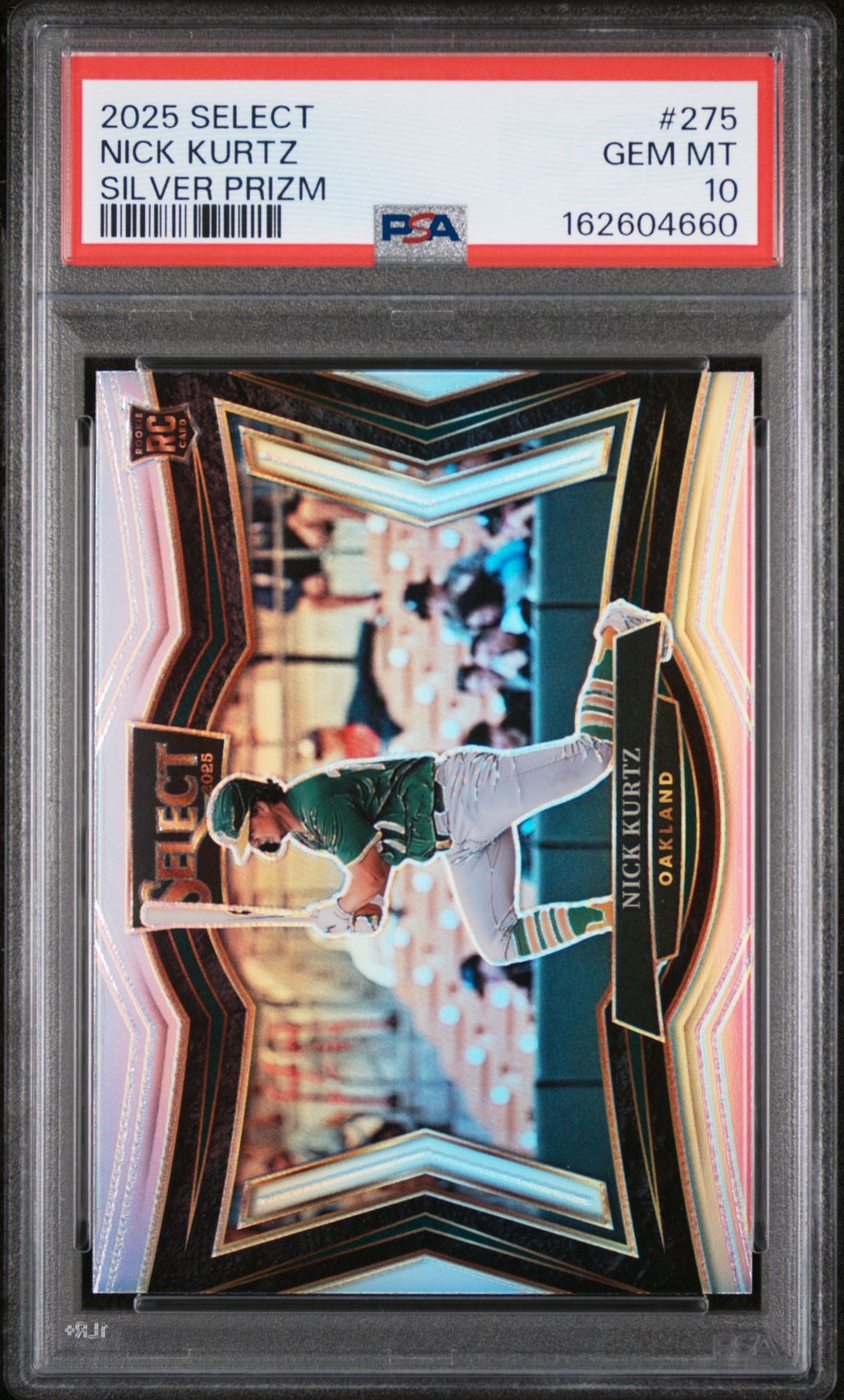 2025 Panini Select Nick Kurtz #275 (Silver Prizm) Gem Mt 10 front view - PSA graded GEM MT 10