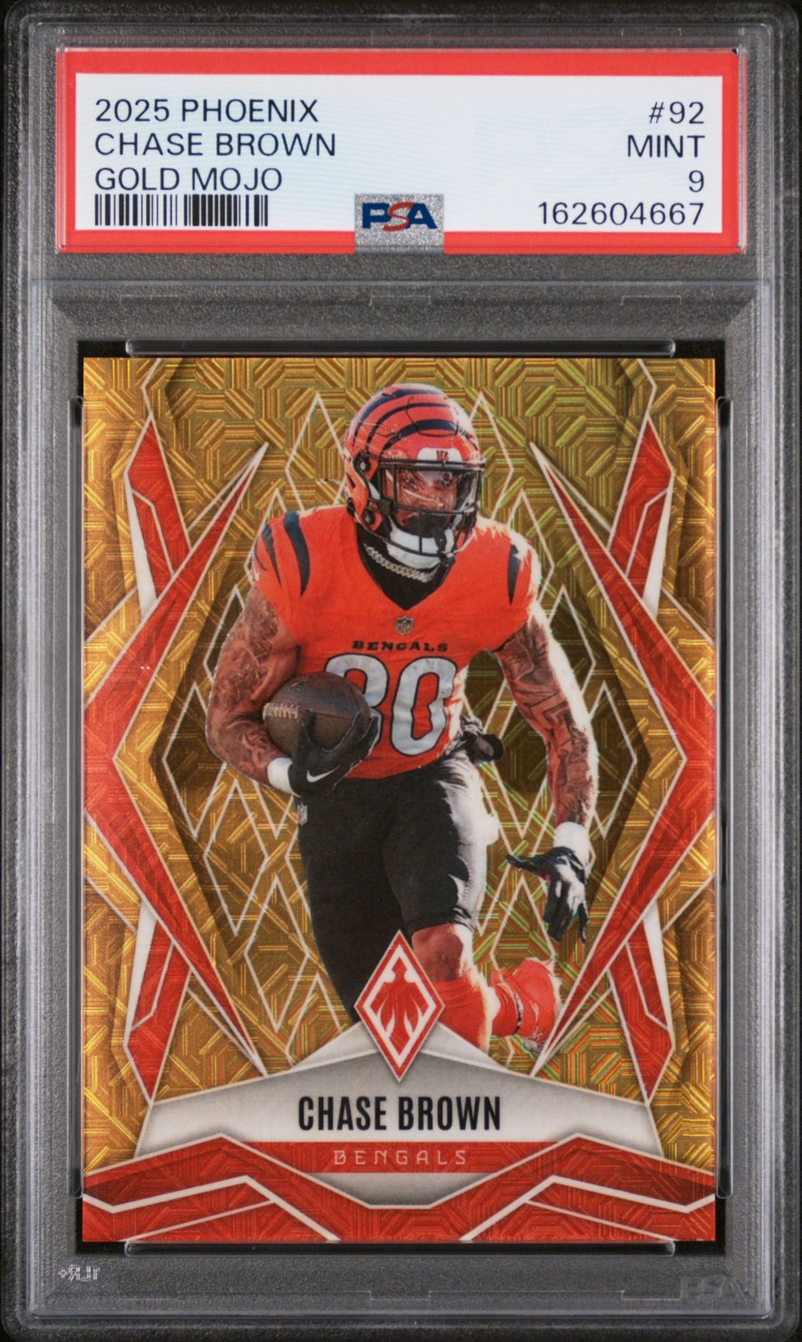 2025 Panini Phoenix Chase Brown #92 (Gold Mojo) Mint 9 front