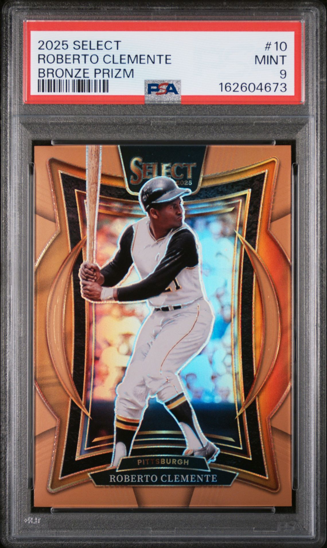 2025 Panini Select Roberto Clemente #10 (Bronze Prizm) Mint 9 front