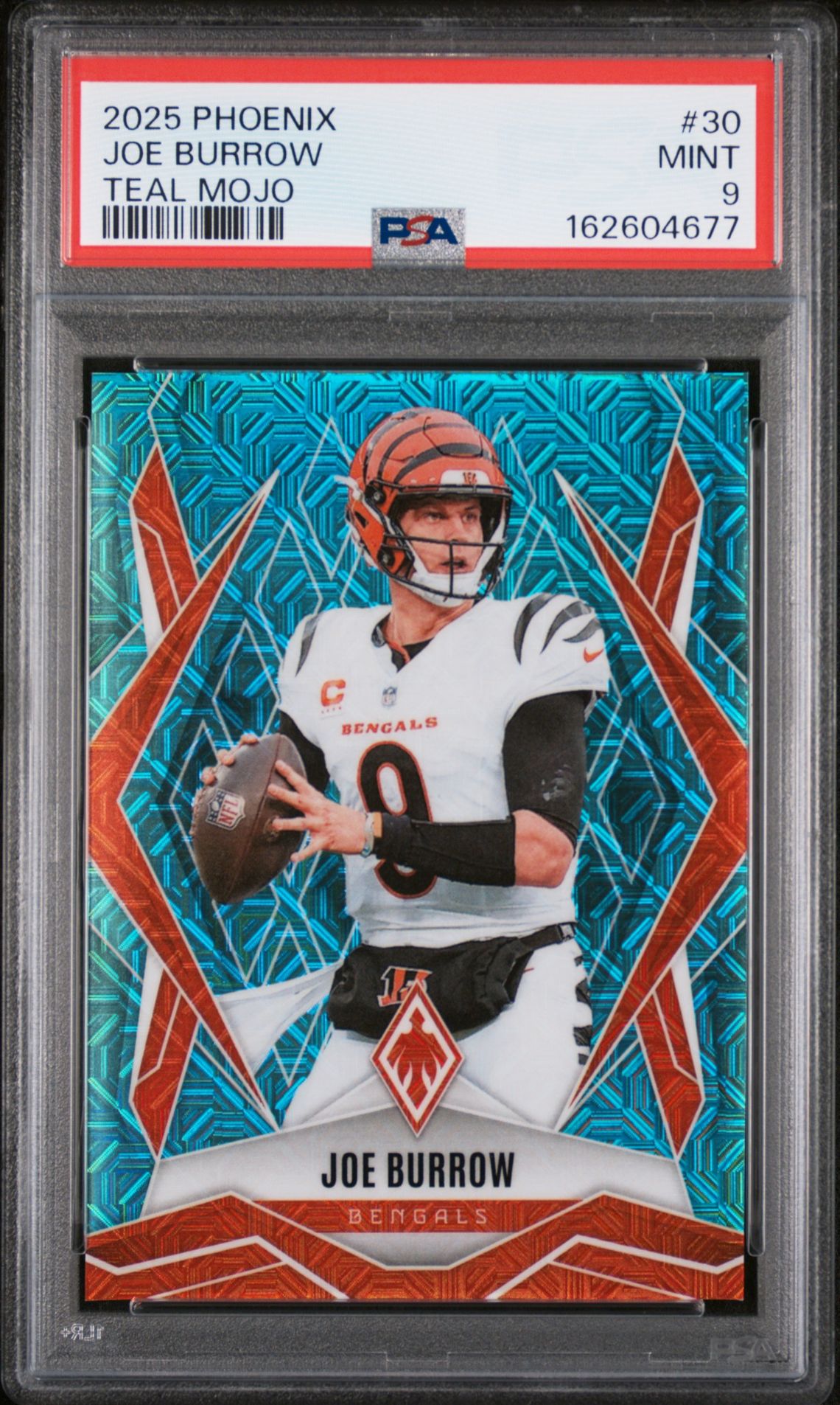 2025 Panini Phoenix Joe Burrow #30 (Teal Mojo) Mint 9 front