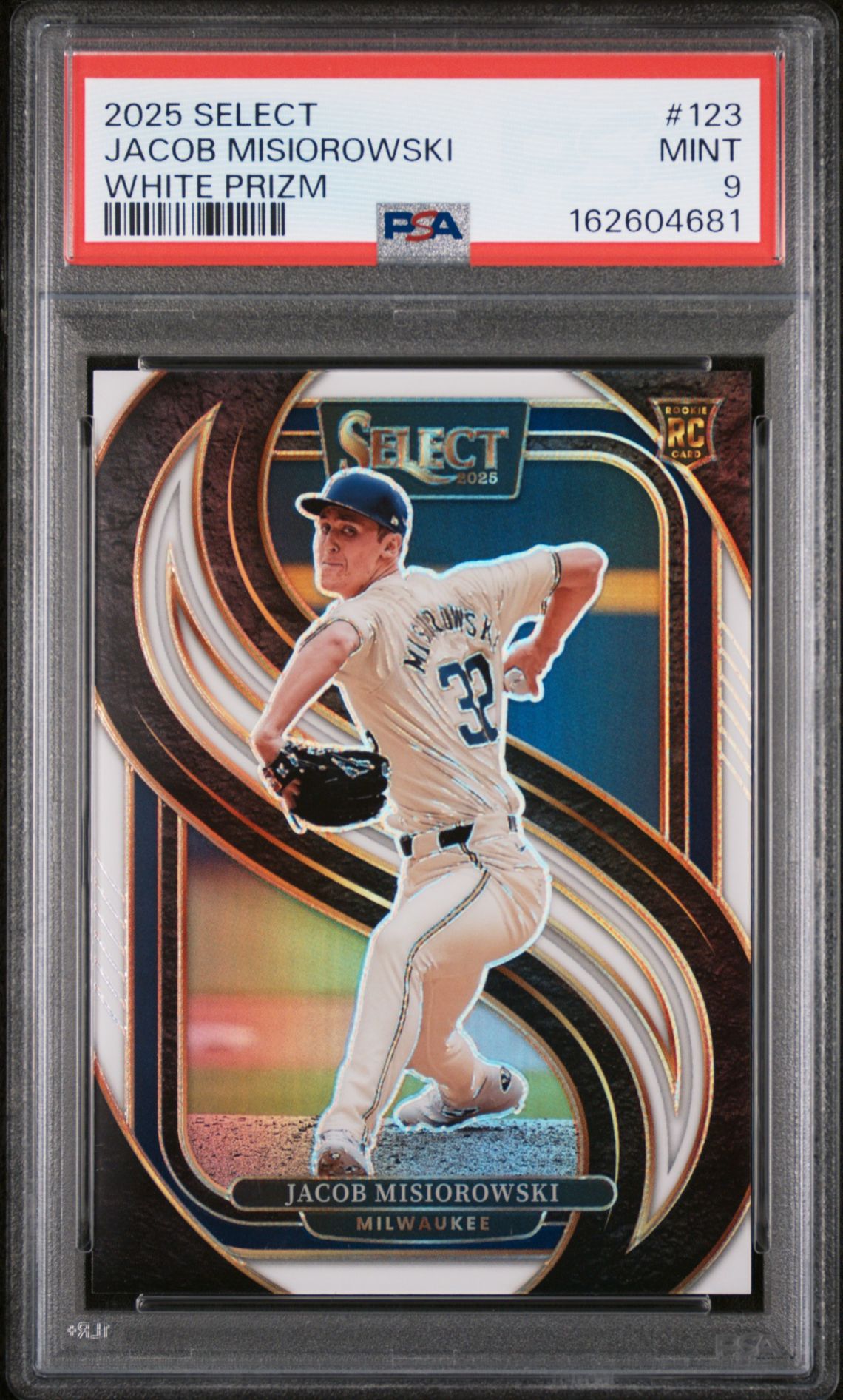 2025 Panini Select Jacob Misiorowski #123 (White Prizm) Mint 9 front