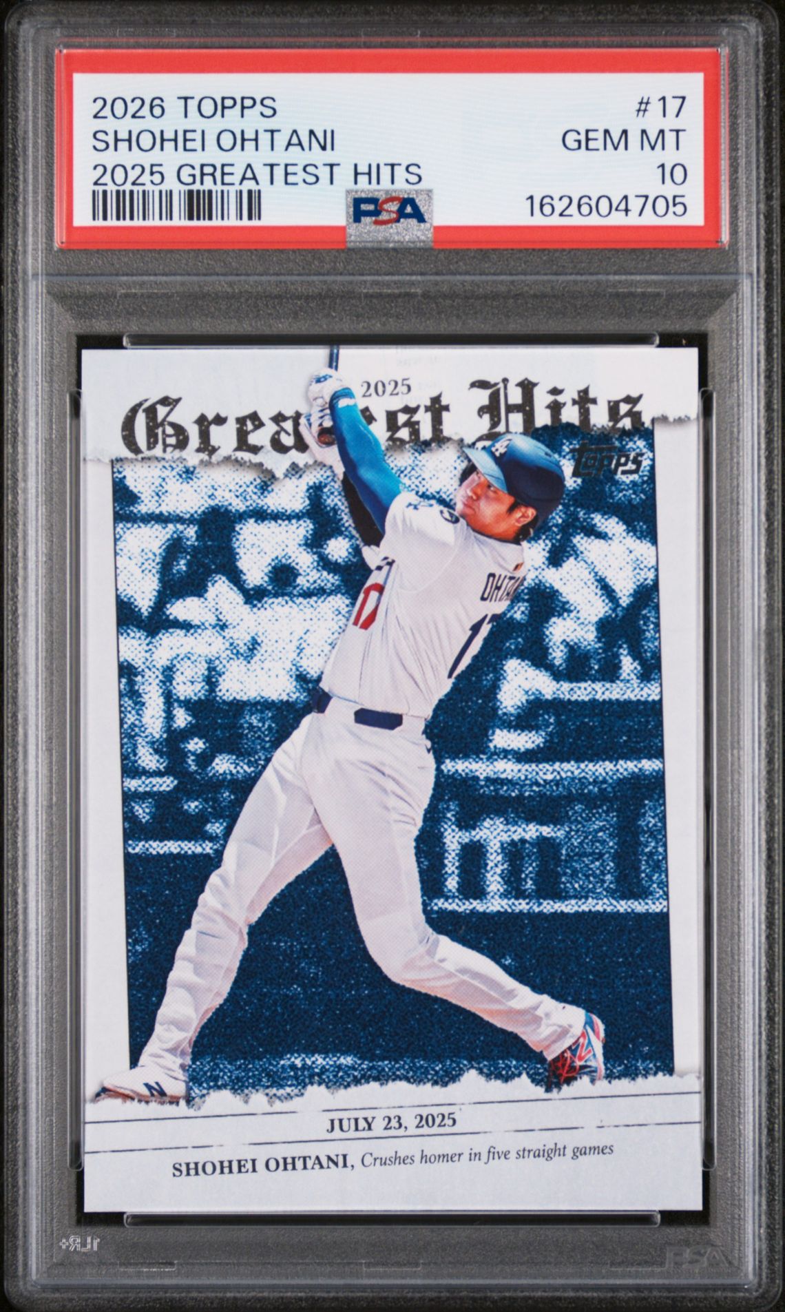 2026 Topps 2025 Greatest Hits Shohei Ohtani #17 Gem Mt 10 front