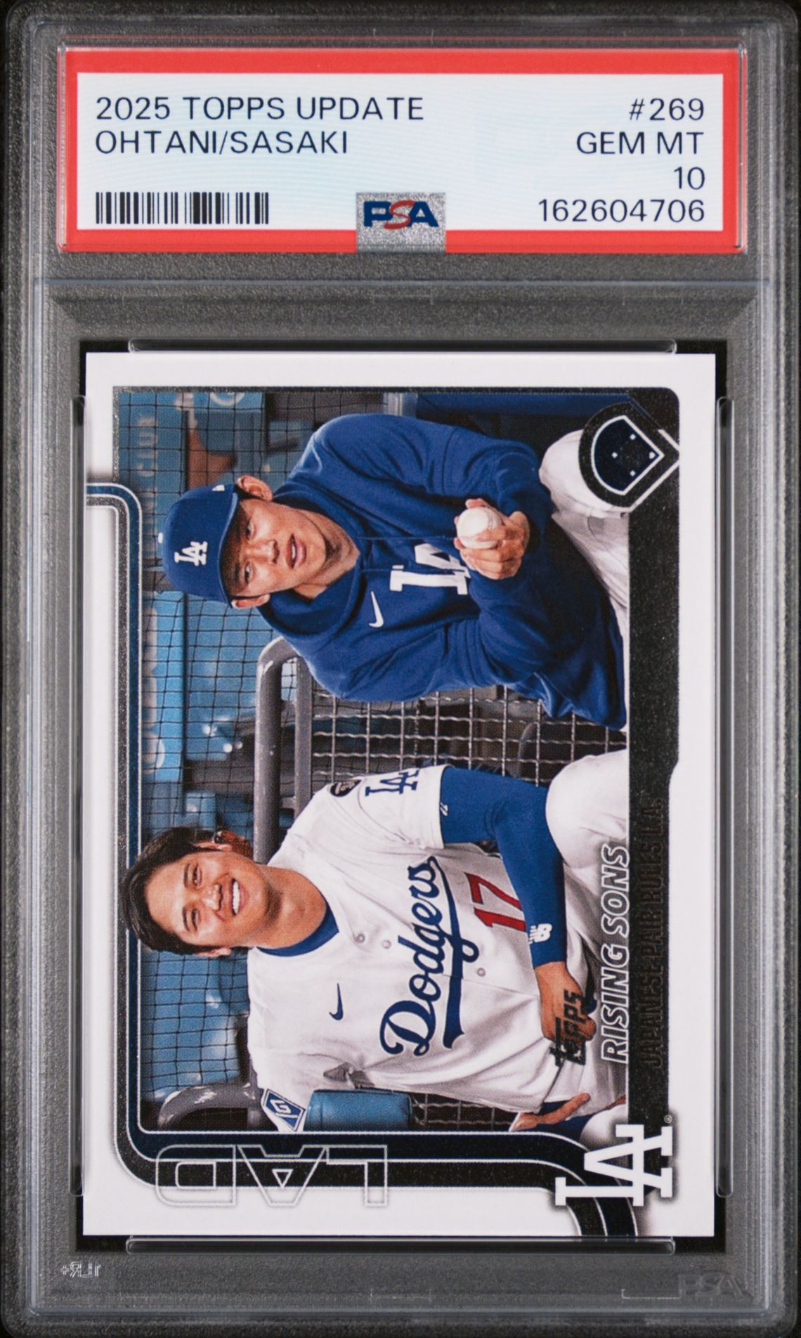 2025 Topps Update Ohtani/Sasaki #269 Gem Mt 10 front view - PSA graded GEM MT 10