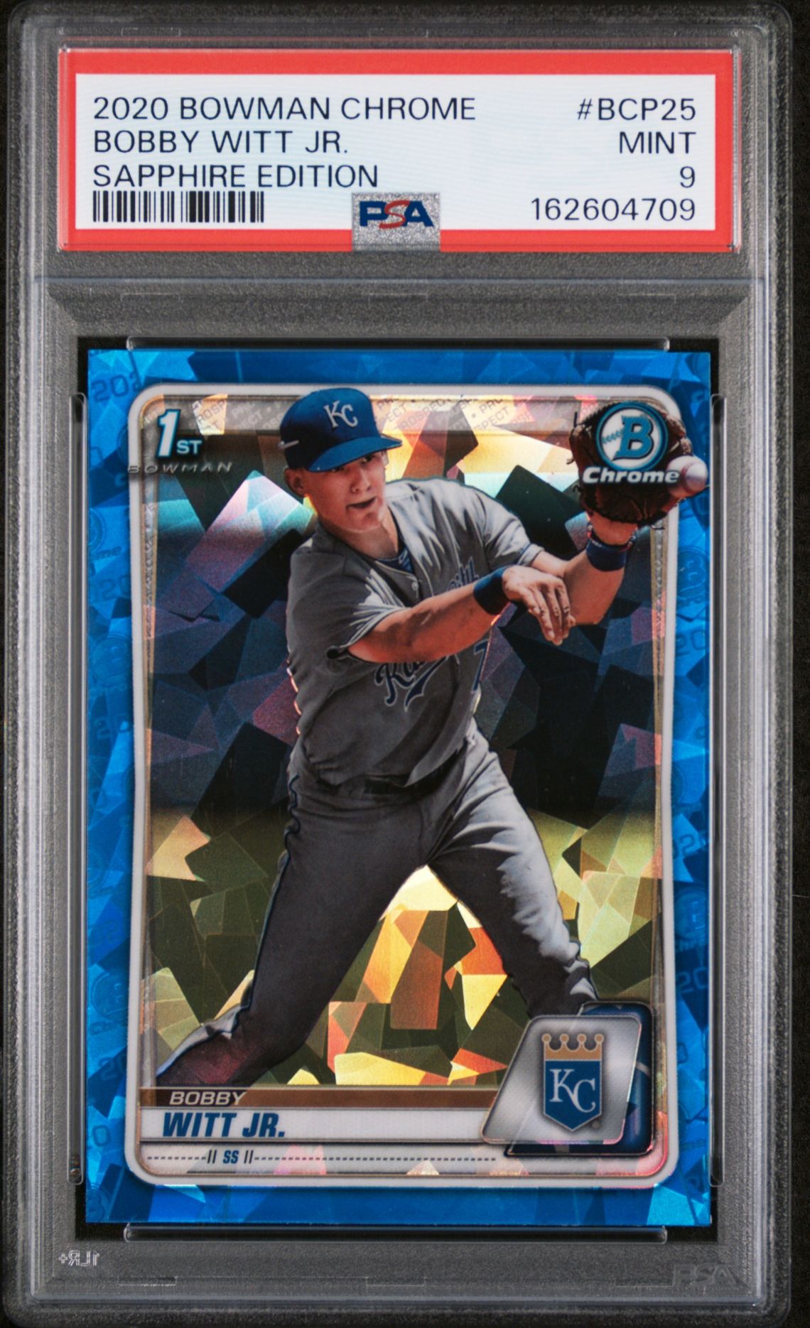 2020 Bowman Chrome Sapphire Edition Bobby Witt Jr. #Bcp25 (Sapphire Edition) Mint 9 front