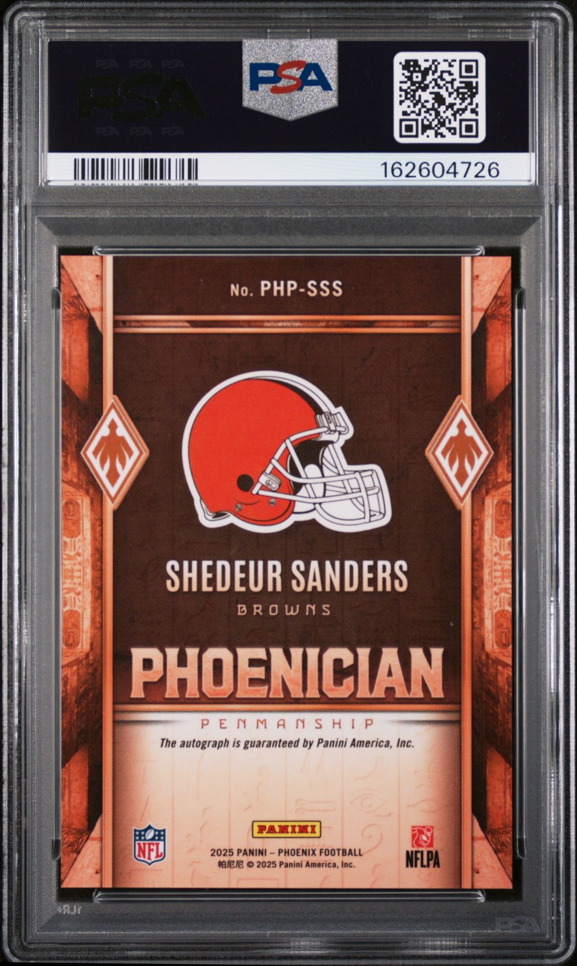 2025 Panini Phoenix Phoenician Penmanship Shedeur Sanders #Php-Sss Mint 9 back