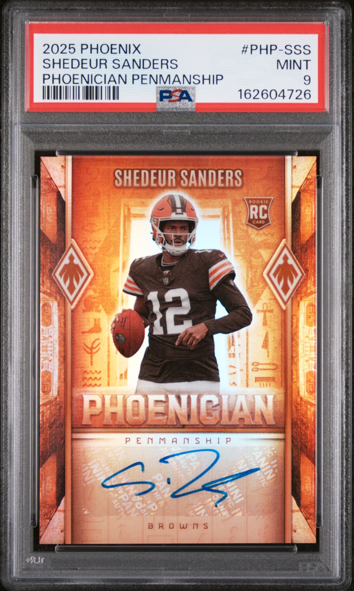 2025 Panini Phoenix Phoenician Penmanship Shedeur Sanders #Php-Sss Mint 9 front
