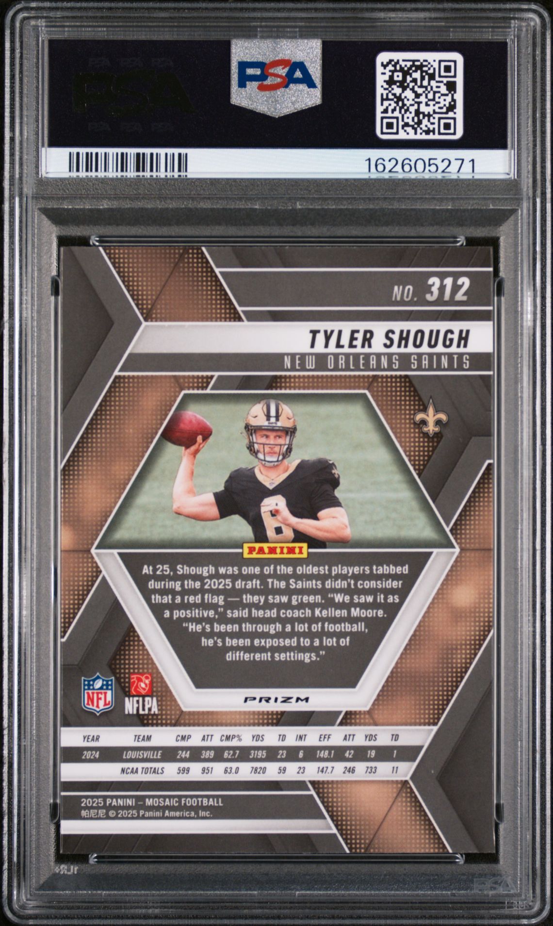 2025 Panini Mosaic Tyler Shough #312 (Mosaic) Nm-Mt 8 back