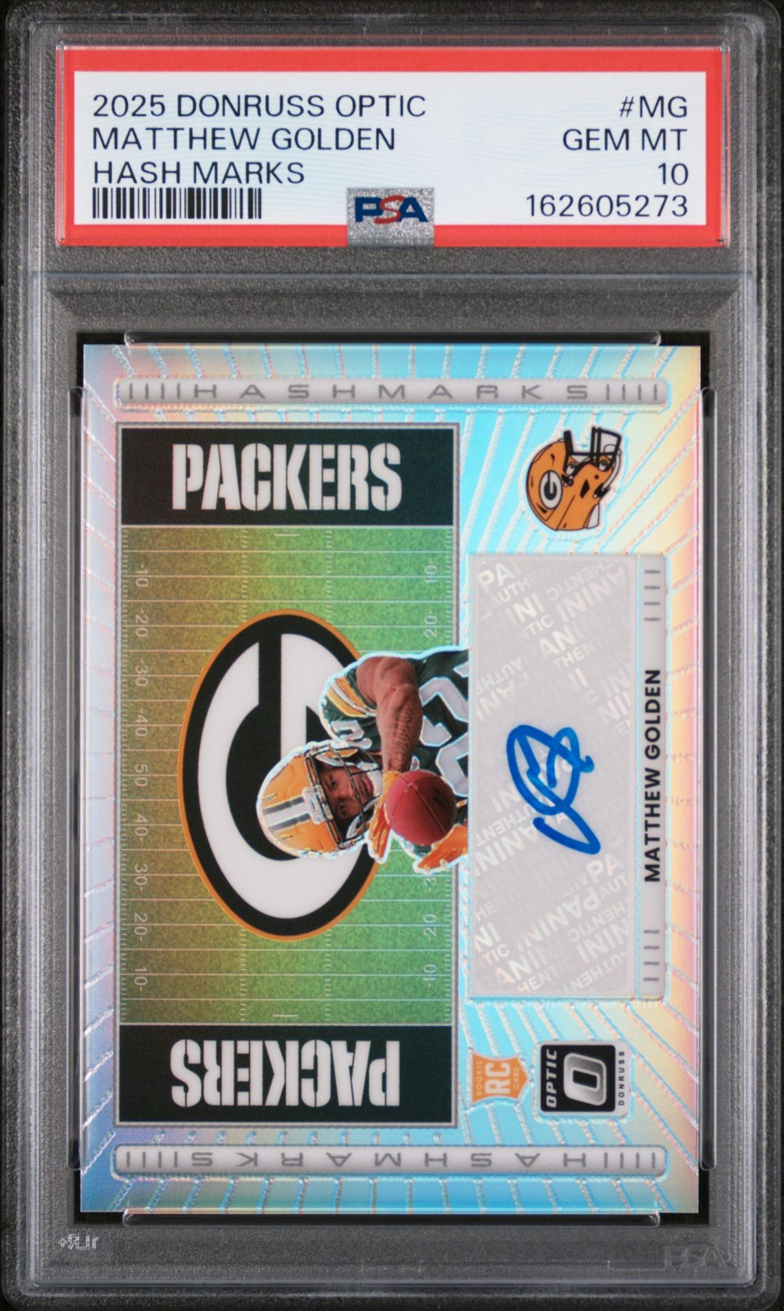 2025 Panini Donruss Optic Hash Marks Matthew Golden #Mg Gem Mt 10 front view - PSA graded GEM MT 10