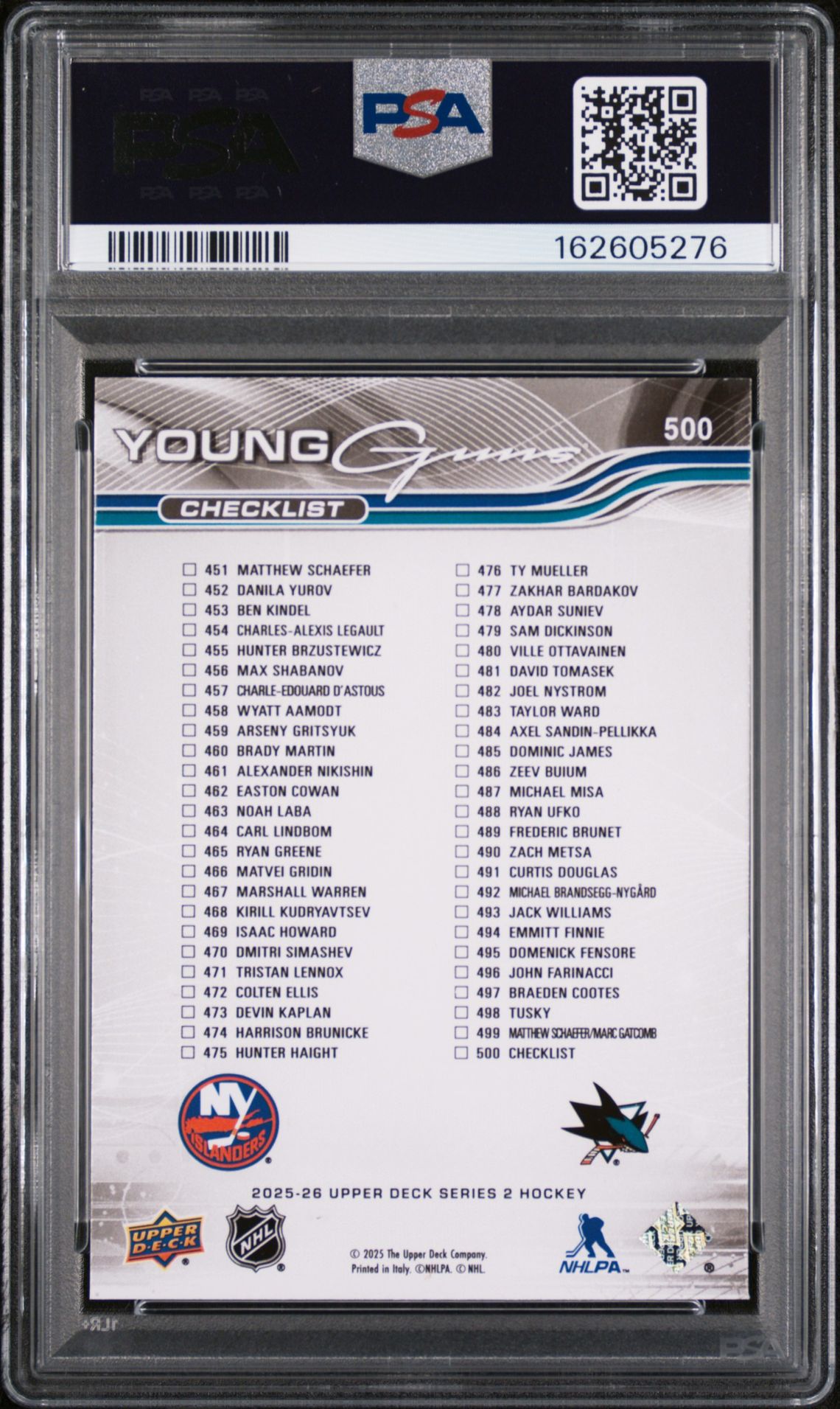 2025 Upper Deck Schaefer/Misa #500 Nm-Mt 8 back