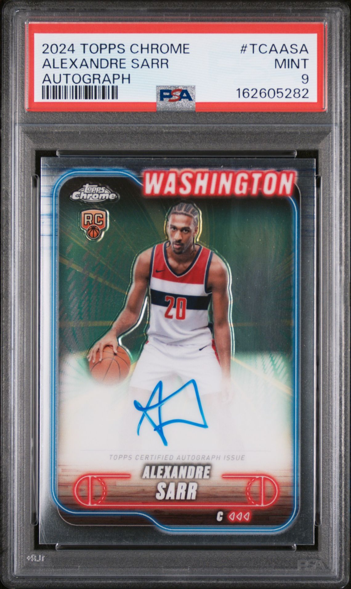 2024 Topps Chrome Topps Chrome Autographs Alexandre Sarr #Tcaasa (Autograph) Mint 9 front