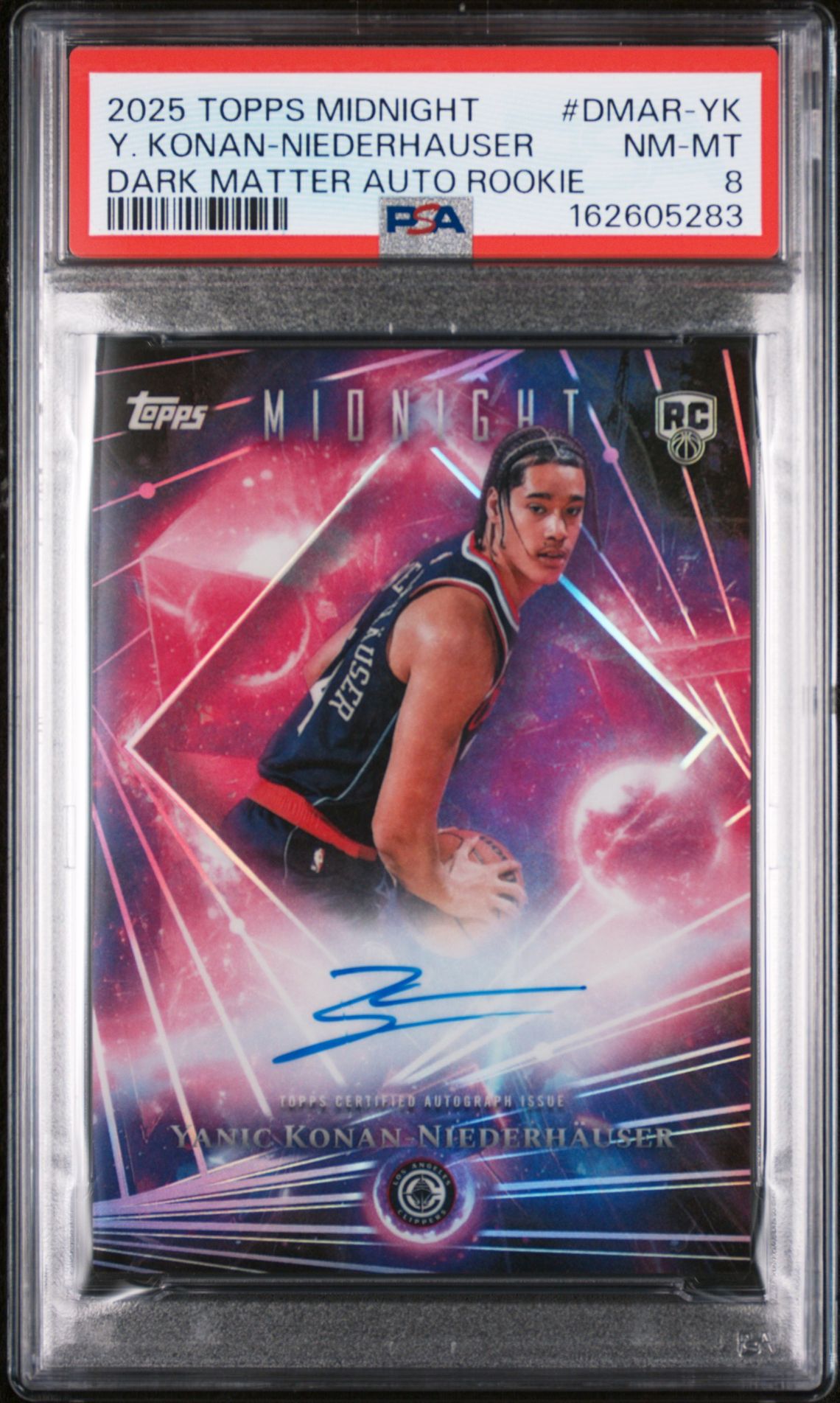 2025 Topps Midnight Dark Matter Autographs Rookies Y. Konan-Niederhauser #Dmar-Yk Nm-Mt 8 front