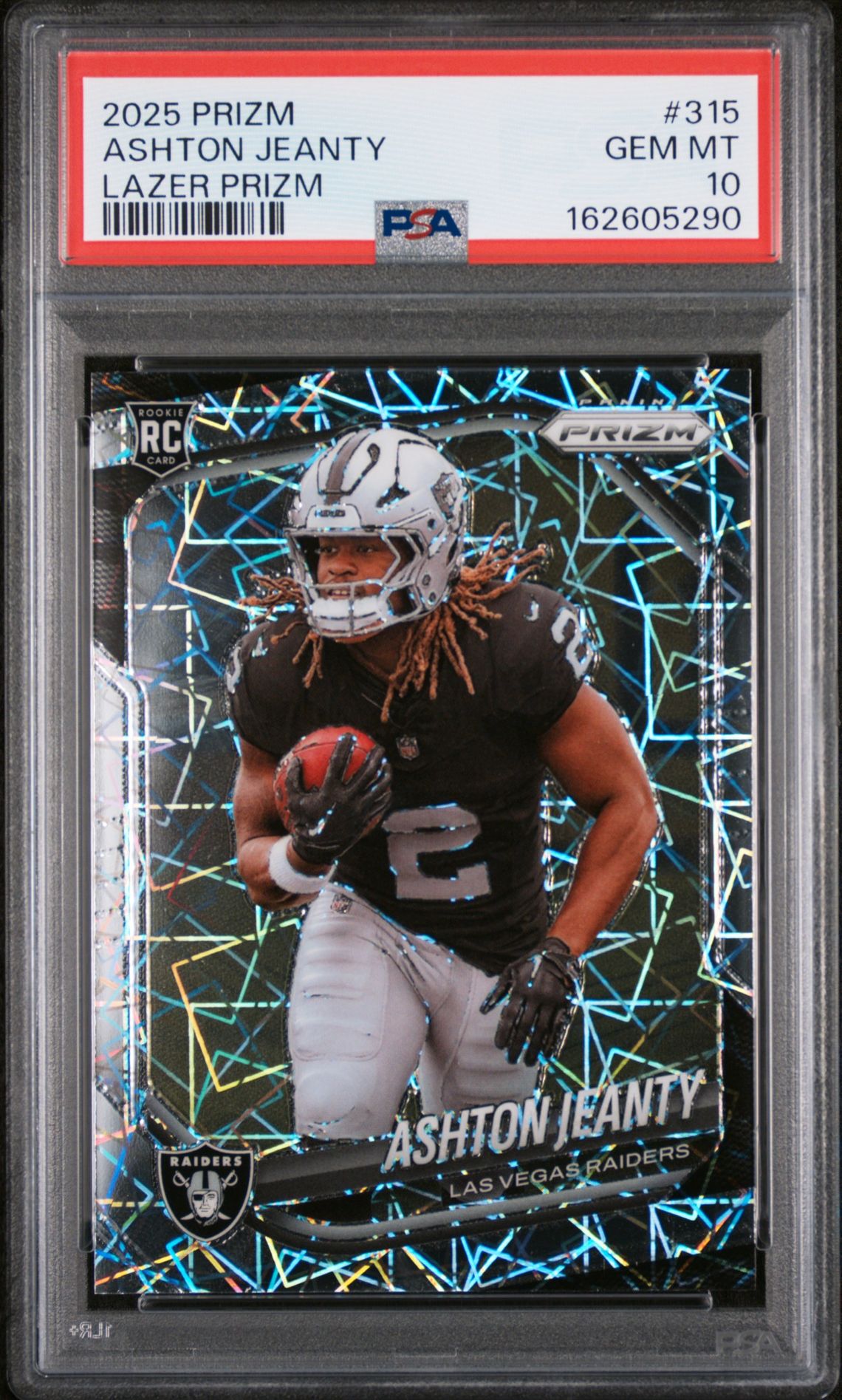 2025 Panini Prizm Ashton Jeanty #315 (Lazer Prizm) Gem Mt 10 front