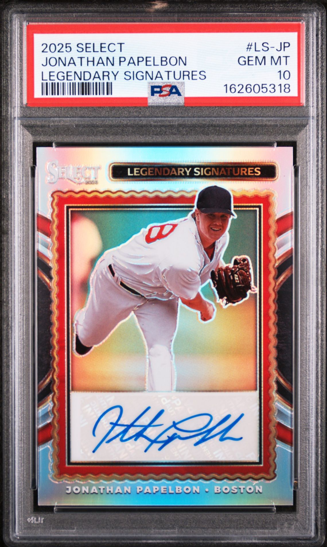 2025 Panini Select Legendary Signatures Jonathan Papelbon #Ls-Jp Gem Mt 10 front view - PSA graded GEM MT 10