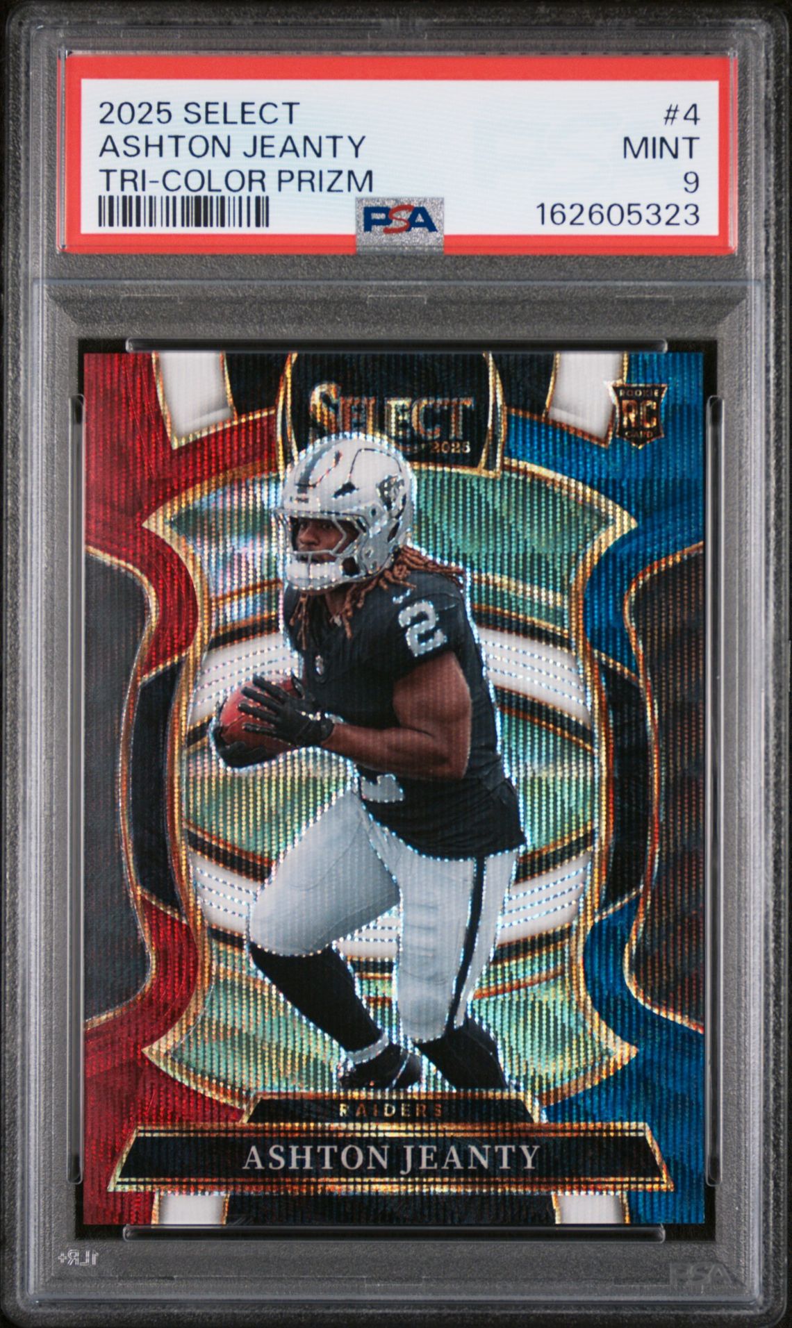 2025 Panini Select Ashton Jeanty #4 (Tri-Color Prizm) Mint 9 front