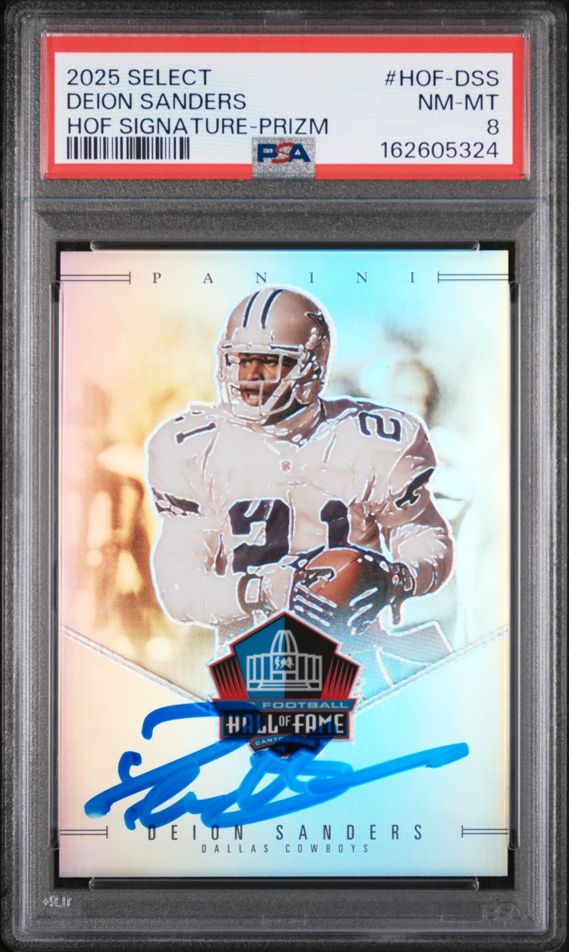 2025 Panini Select Hall Of Fame Signatures Deion Sanders #Hof-Dss (Prizm) Nm-Mt 8 front