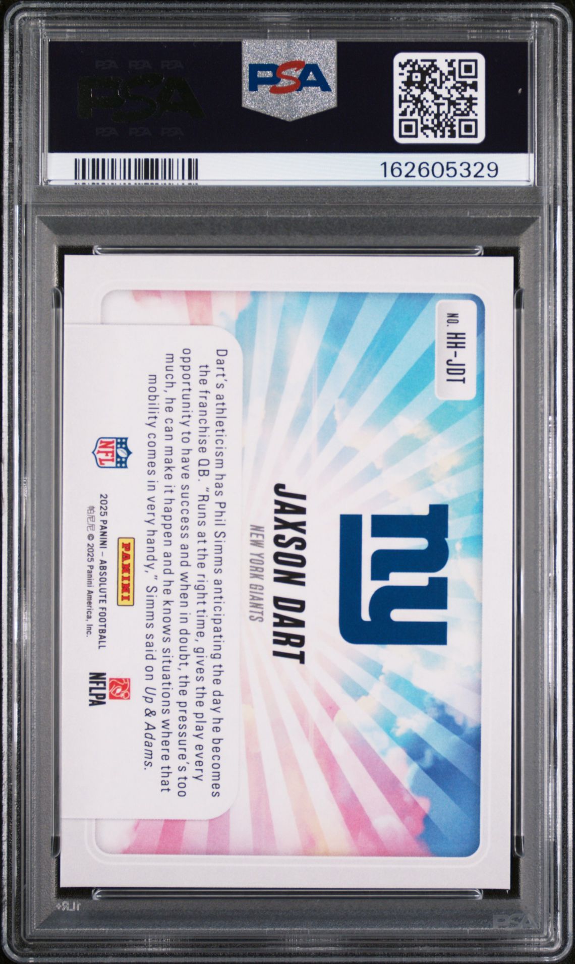 2025 Panini Absolute Hog Heaven Jaxson Dart #Hh-Jdt Mint 9 back