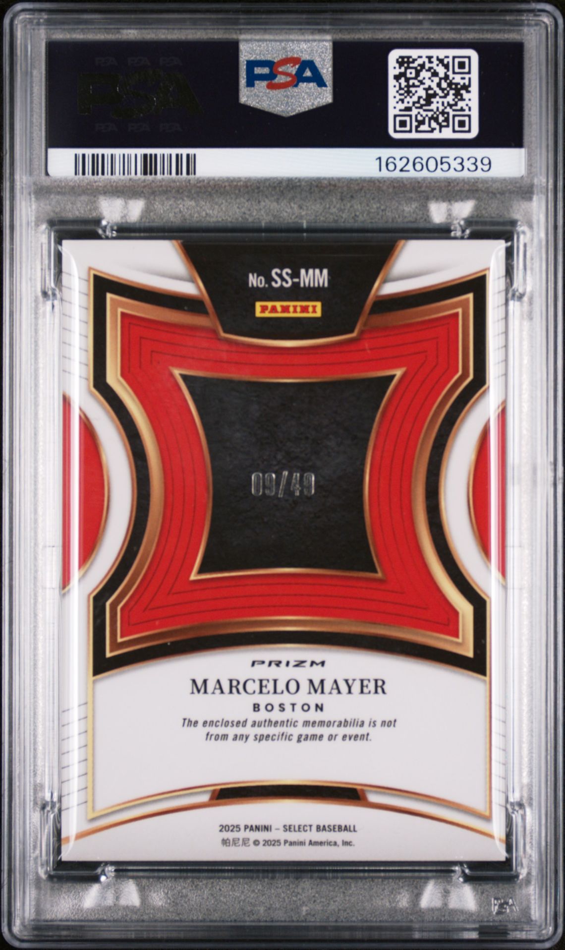 2025 Panini Select Selective Swatches Marcelo Mayer #Ss-Mm (Selective Swt-Blue Prizm) Mint 9 back